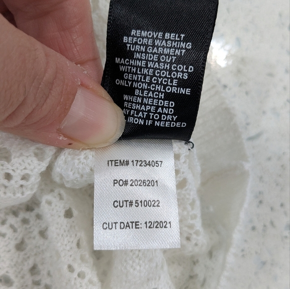 Torrid White Crochet Duster Short Sleeve Tie Waist Sweater Cover-Up Casual 1X-2X - Picture 11 of 13